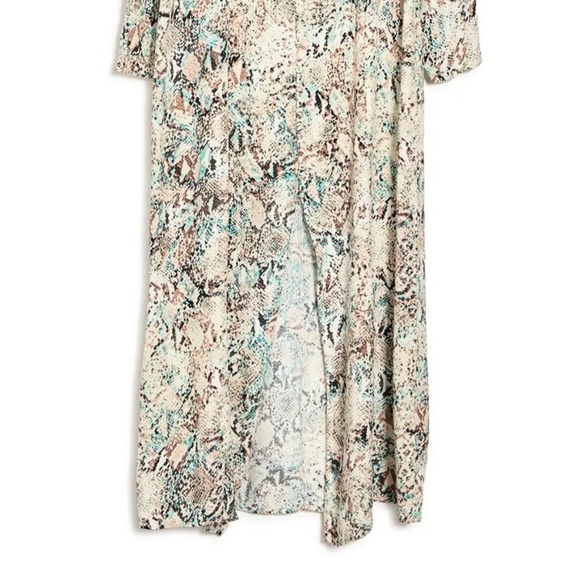 AFRM Mariska Floral Long Sleeves Square Neck Button Front Midi Dress Snake sz M - Picture 3 of 8